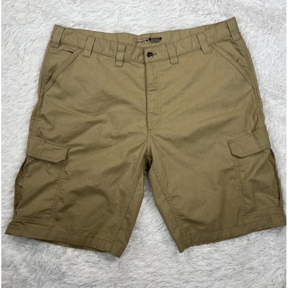 Carhartt Shorts Khaki Relaxed Fit Ripstop Cargo Work Force Mens Size 44 BS3543 - Picture 1 of 11